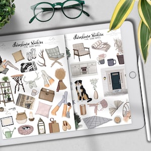 Farmhouse Digital Planner Stickers for Goodnotes, Spring Stickers, Digital Planner, Planner Icons,Spring Ipad Stickers,Home Digital Stickers