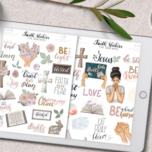 Christelijke digitale stickers, Faith Goodnotes-stickers, gebedsstickers, Goodnotes 5 planner, bijbelstudiestickers, notabele planner