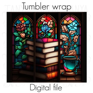 Girl Who Loves Books, Stained Glass, Books Straight, Download Png File