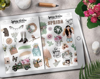 Spring Goodnotes Stickers for Digital Planners, Goodnotes 5 Planner, Notability Planner, IPad Pro, Spring Sticker, Planner Accessories