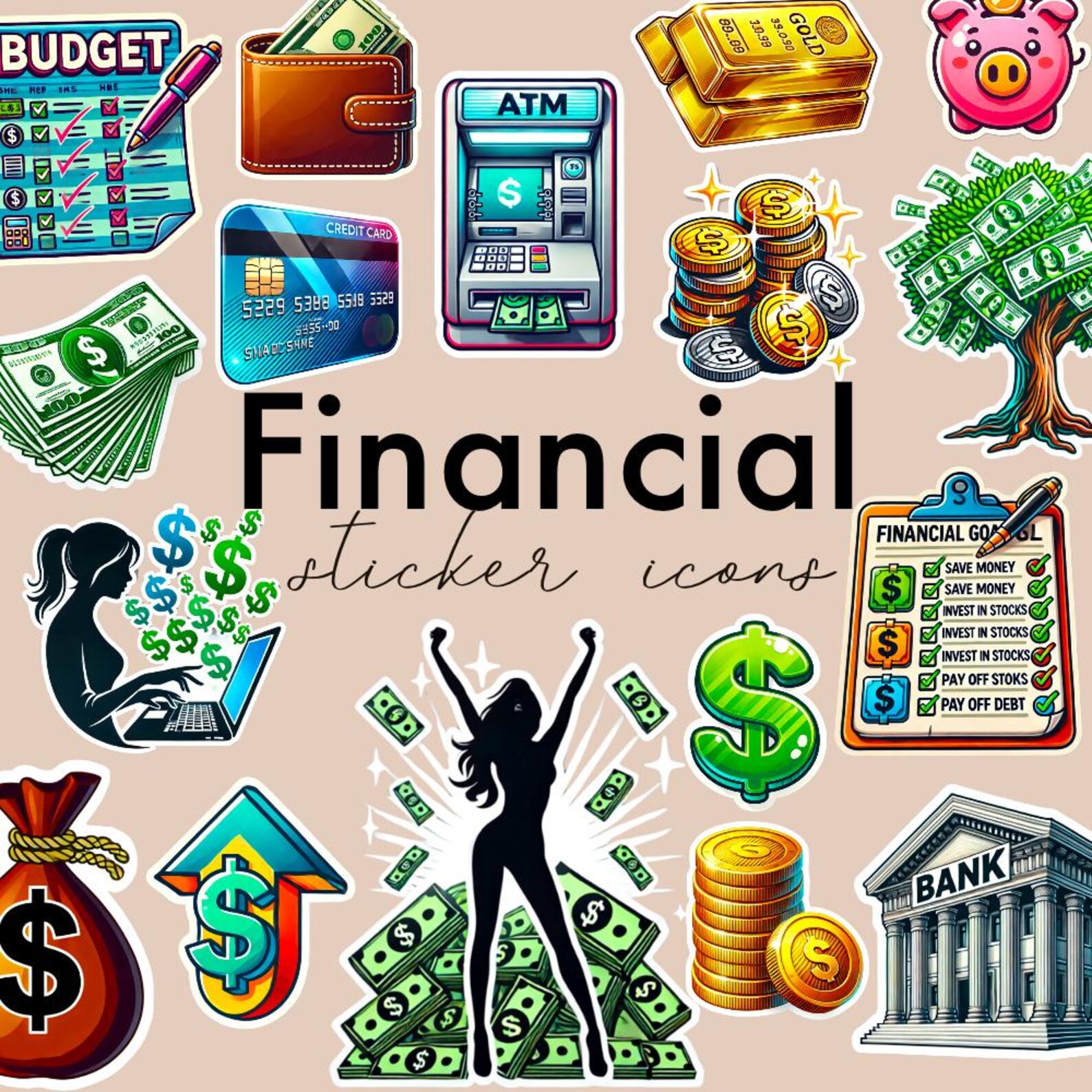 Simple Sticker Financial Model Financial Planner Stickers, Money Icons, Finance Stickers,financial ...