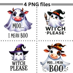 Conjunto de design de sublimação PNG de fantasma de Halloween retrô, clipart de fantasmas fofos, impressão sob demanda, design de camisa fantasma, bruxa, por favor, arquivos digitais