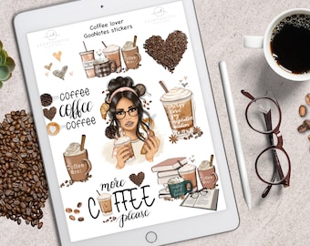 Coffee GoodNotes, Coffee Lover Stickers, GoodNotes Stickers, Coffee Stickers, Digital Stickers,Digital Journal,Coffee Icons,Instant Download
