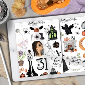 Halloween Digital Planner Stickers for Goodnotes, Halloween Icons, Digital IPad Planner, October Stickers, Digital Planning, Goodnotes Files