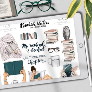 Bookish Goodnotes Stickers, Digital Goodnotes 5 Planner, Booklover GoodNotes Planner, iPad Pro