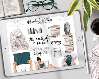 Adesivi Goodnotes Bookish, agenda digitale Goodnotes 5, agenda GoodNotes Booklover, iPad Pro