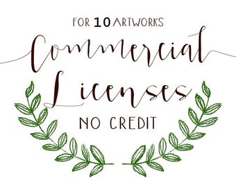 Commercial License, License for Commercial Use, Commercial Purpose License, Artwork License for Clipart, Product License, Digital Commercial