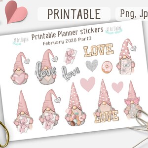 Planner stickers February Stickers Monthly Kit Printable | Etsy