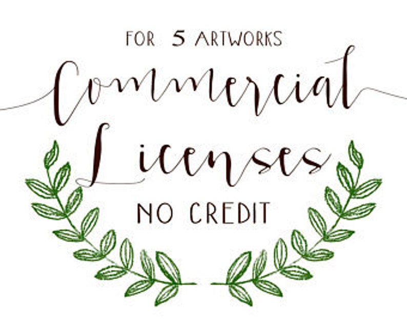 Commercial License Digital Commercial Mass Production No Credit License,Clip Art License,Graphics License,Basic License Product License
