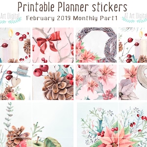 Planner Stickers, February Monthly Kit, Winter Stickers, Life Planner ...