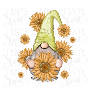 Été Nain, Nain De Jardin, Élément De Design, Conception De T-shirt, Sticker Nain, Art Floral, Nain Tournesol, Personnages Mignons, Nain png