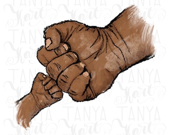 Family Hands Sublimation Design: Dark Skin T-Shirt Print (PNG Digital Download)