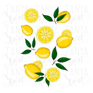 Lemon Png, Sublimation File, Print T-Shirt, Whimsical Design, Summer Art, Lemons Design, Digital File, Lemons Art, Summer Sublimation