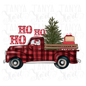 Christmas Truck, Merry Christmas, Buffalo Plaid Png, Digital Illustration, Sublimation File, Png Sublimation, Christmas Png, Christmas Png