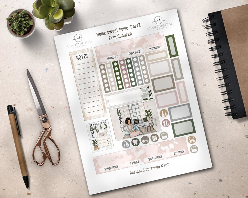 Home Sweet Home Planner Stickers, Erin Condren Weekly Kit, Life Planner ...