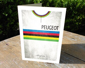 Classic 'grungy' jersey_Rainbow_Greetings card