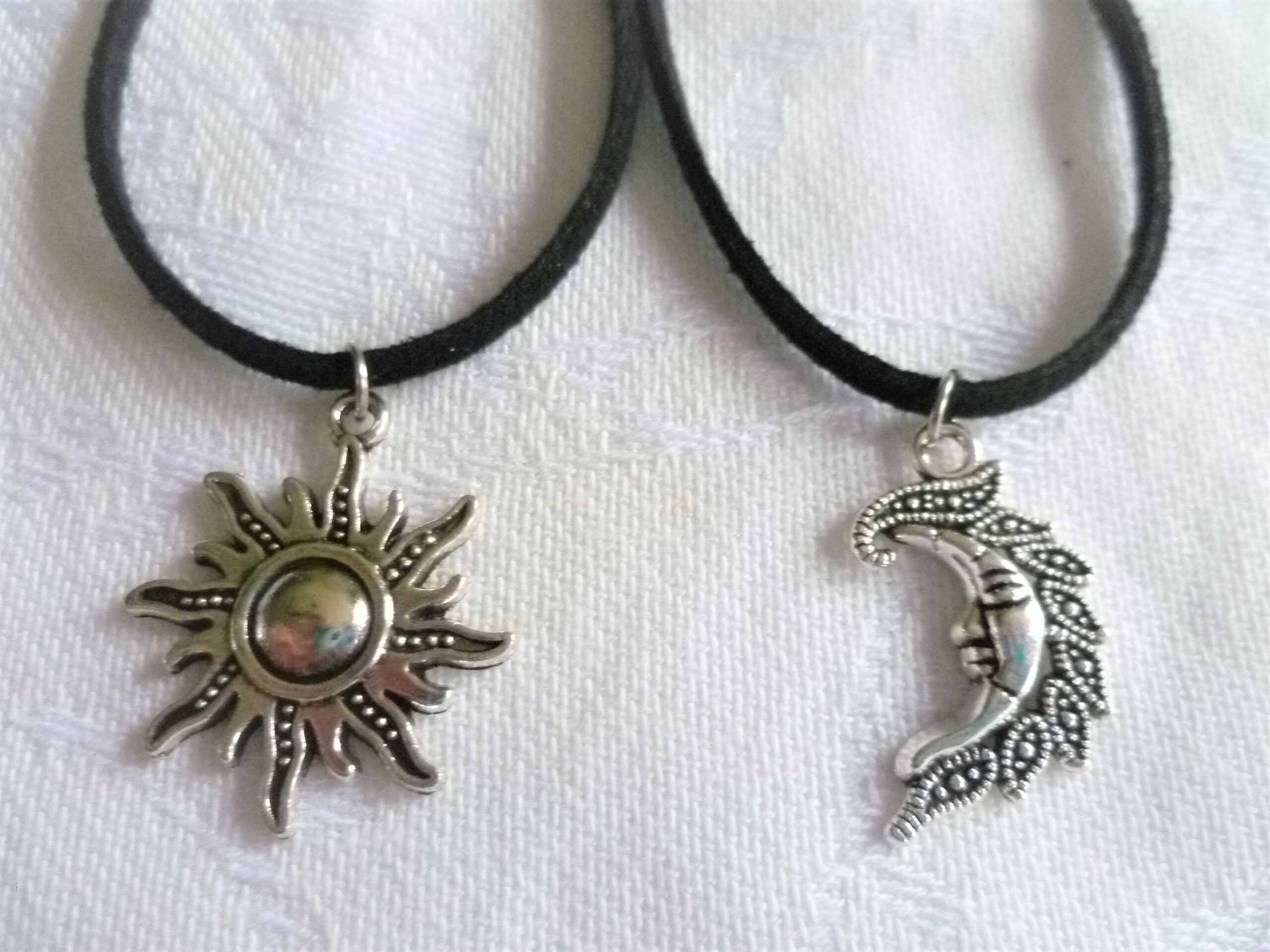 Sun and Moon Choker Set, Black Faux Suede, Celestial Jewelry - Etsy