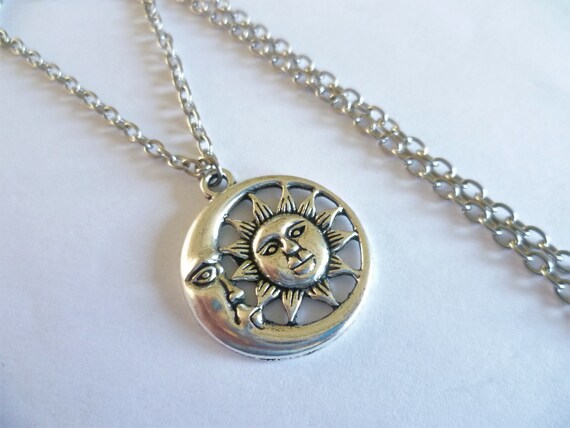collier lune soleil argent collier lune soleil argent