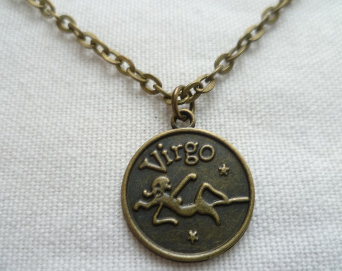 Virgo necklace,zodiac jewelry,virgo jewelry,zodiac necklace,personalised, birthday gift,horoscope star sign jewellery,handmade,virgo pendant