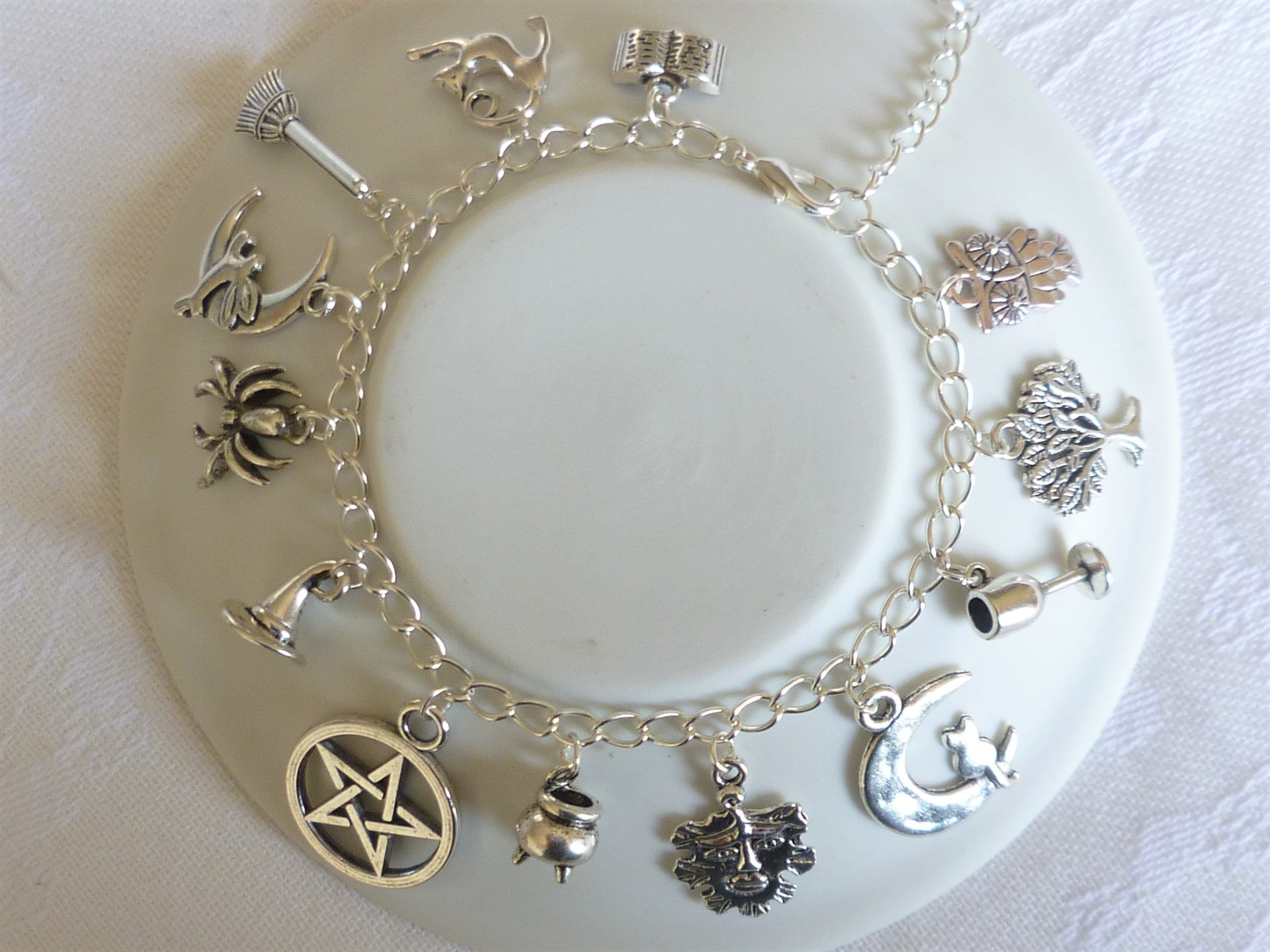 41 X Wholesale Mixed Pagan Pendants, Bulk Wiccan Silver Charms Set