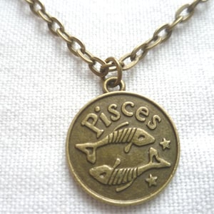 Pisces necklace,zodiac jewellery,personalised gift,pisces jewelry,zodiac necklace,birthday,charm necklace,star sign,handmade,pisces pendant