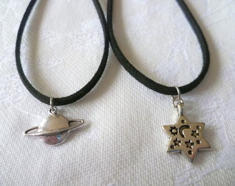 Planet & Star Choker Set, Celestial Friendship Jewelry