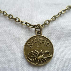 Scorpio necklace, zodiac jewelry,scorpio jewelry,personalised,zodiac necklace,birthday gift,charm necklace,xmas gift,star sign,handmade
