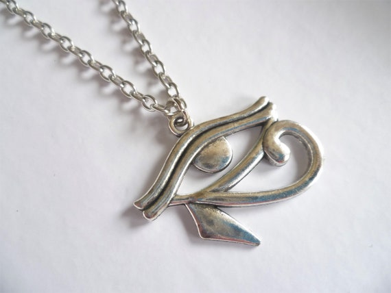 Silver Eye of Horus Necklace: Egyptian Protection Jewelry