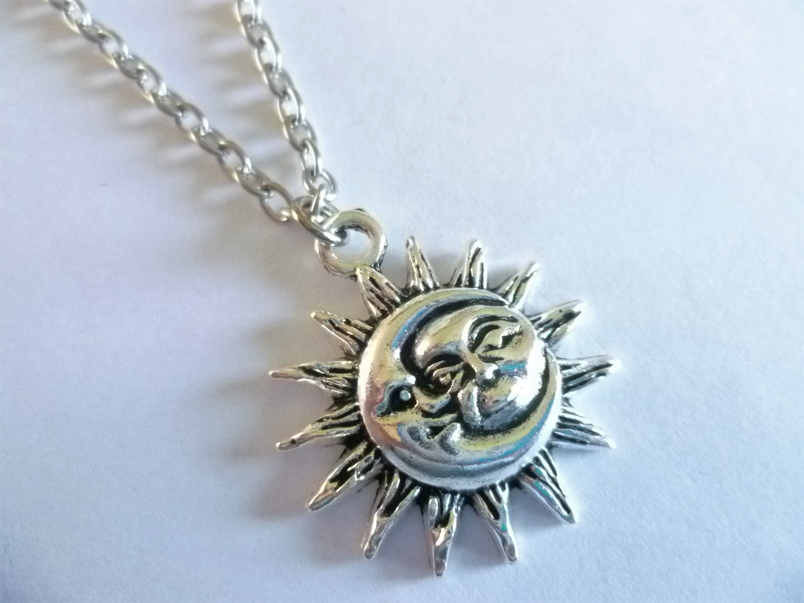 Collana sole e luna collana d'argento collana fascino Etsy