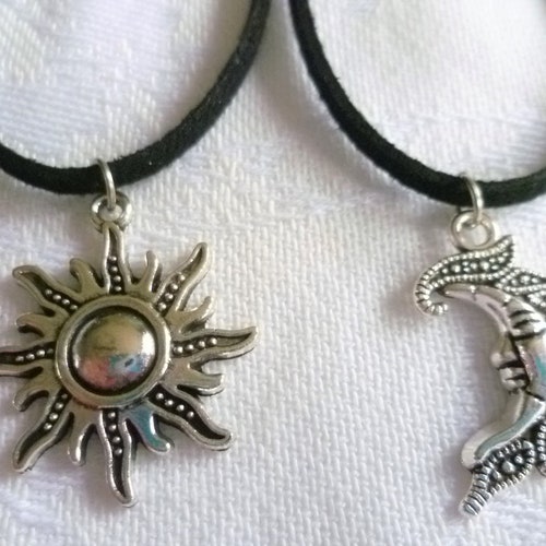 choker necklace pagan symbol Sun necklace Sun Charm Pendant wiccan jewelry Black Suede choker celestial pendant