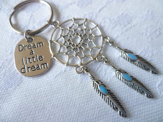 Personalised boho elephant themed keyring star bag charm dream catcher keychain