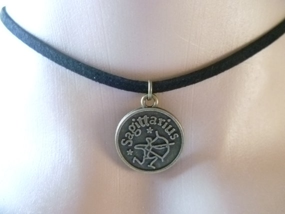Sagittarius Choker personalised Giftchoker Necklace sagittarius Necklace black Choker zodiac Jewelry charm Necklace xmas Gift horoscope Etsy