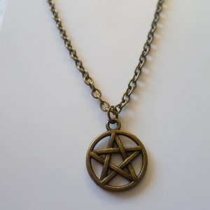 Pentagram necklace,pentacle necklace,wiccan jewelry,charm necklace,witch jewelry,pagan jewelry,pentacle pendant,small pentagram,gift, image 3