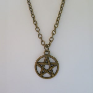 Pentagram necklace,pentacle necklace,wiccan jewelry,charm necklace,witch jewelry,pagan jewelry,pentacle pendant,small pentagram,gift, image 7
