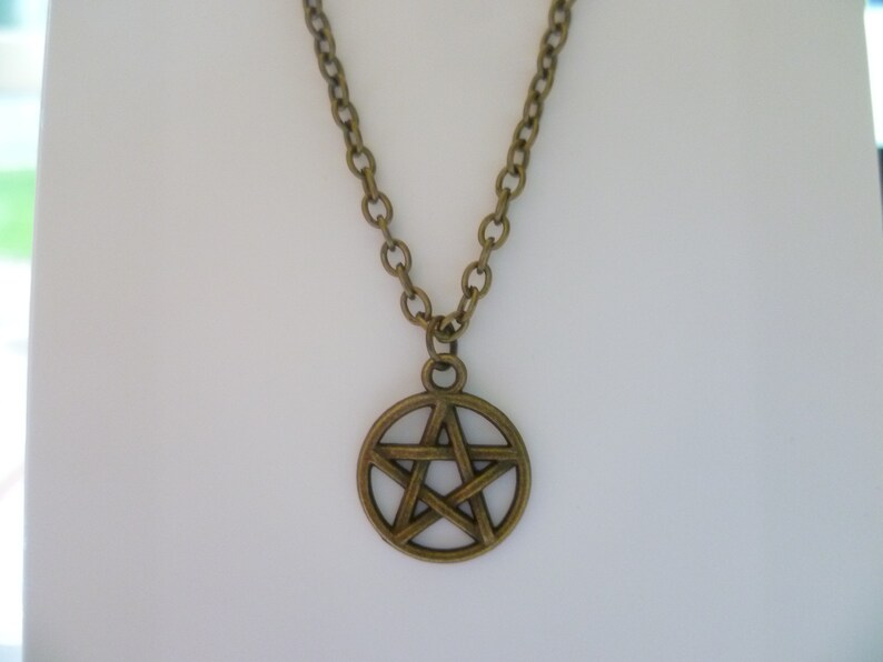 Pentagram necklace,pentacle necklace,wiccan jewelry,charm necklace,witch jewelry,pagan jewelry,pentacle pendant,small pentagram,gift, image 7