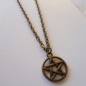 Pentagram necklace,pentacle necklace,wiccan jewelry,charm necklace,witch jewelry,pagan jewelry,pentacle pendant,small pentagram,gift, image 6