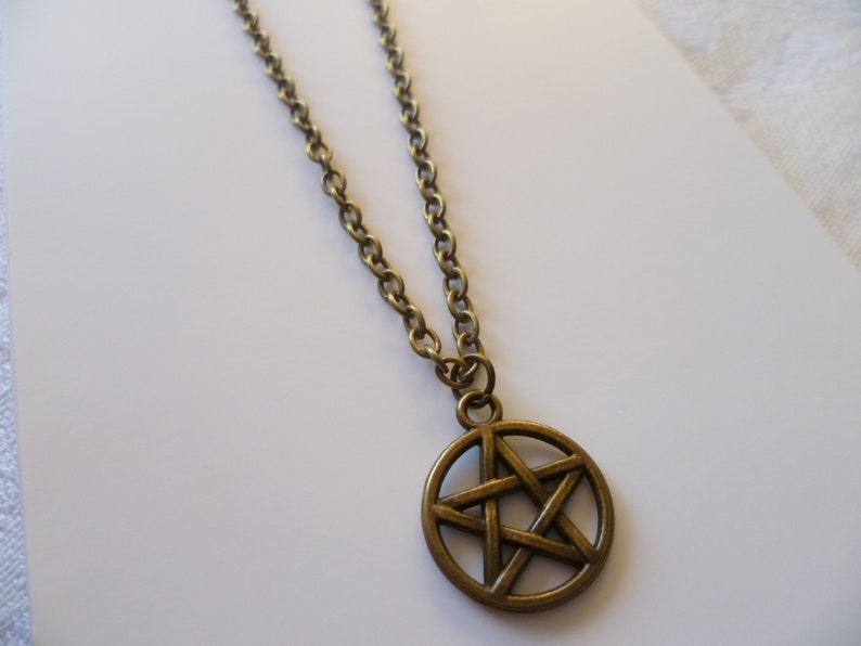 Pentagram necklace,pentacle necklace,wiccan jewelry,charm necklace,witch jewelry,pagan jewelry,pentacle pendant,small pentagram,gift, image 6