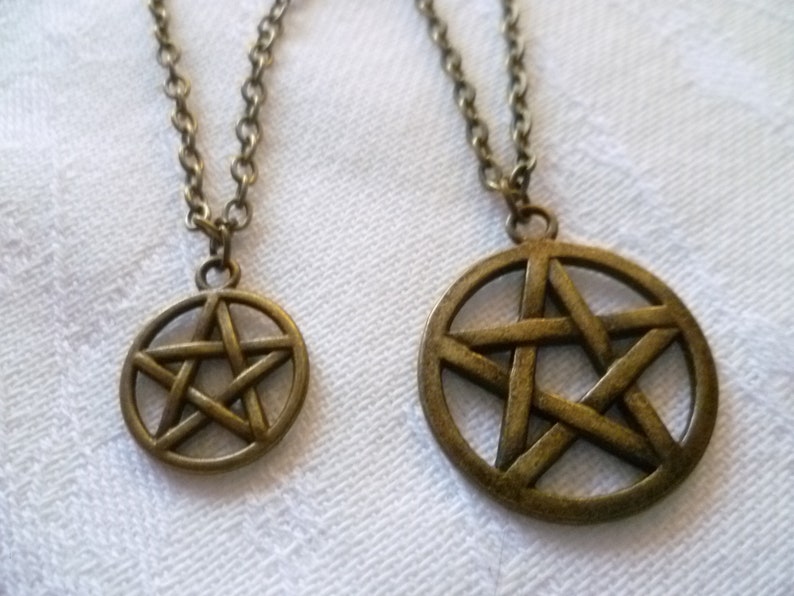 Pentagram necklace,pentacle necklace,wiccan jewelry,charm necklace,witch jewelry,pagan jewelry,pentacle pendant,small pentagram,gift, image 8