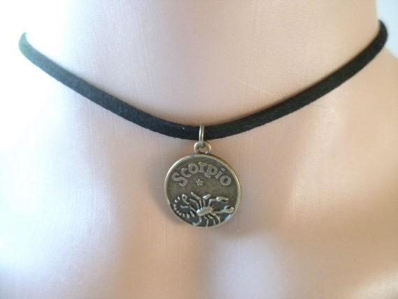 Scorpio Choker choker Necklace personalised Gift scorpio Necklace black Choker zodiac Jewelry charm Necklace star Sign xmas Gift for Her Etsy