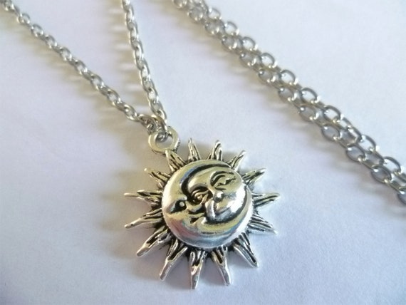 Stylized Sun and Moon Necklace Stylized Sun and Moon Necklace