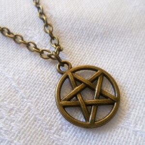 Pentagram necklace,pentacle necklace,wiccan jewelry,charm necklace,witch jewelry,pagan jewelry,pentacle pendant,small pentagram,gift, image 4