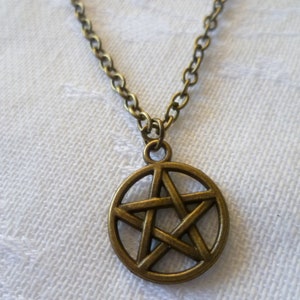 Pentagram necklace,pentacle necklace,wiccan jewelry,charm necklace,witch jewelry,pagan jewelry,pentacle pendant,small pentagram,gift, image 5