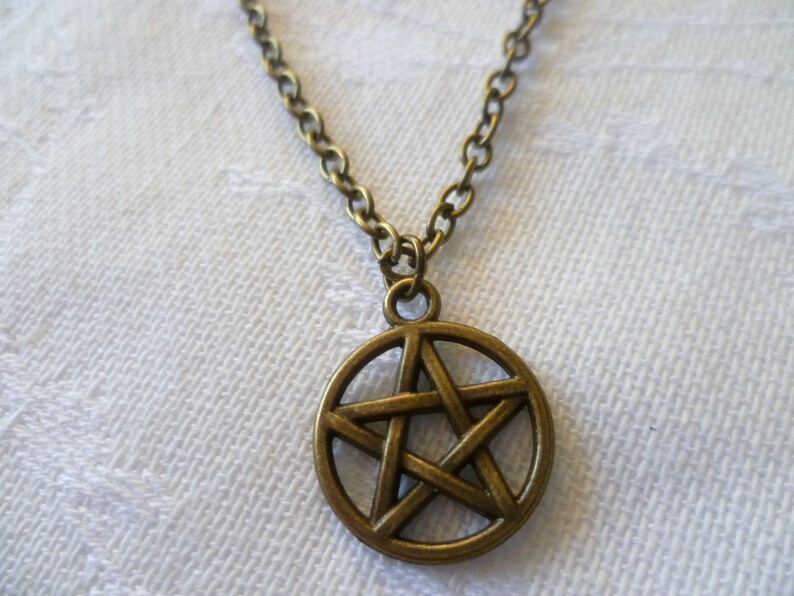 Pentagram necklace,pentacle necklace,wiccan jewelry,charm necklace,witch jewelry,pagan jewelry,pentacle pendant,small pentagram,gift, image 5