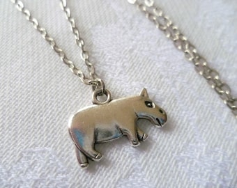 Hippo necklace,charm necklace,silver necklace,mothers day gift,hippo jewellery,gift,silver jewelry,animal jewelry,animal necklace,minimalist