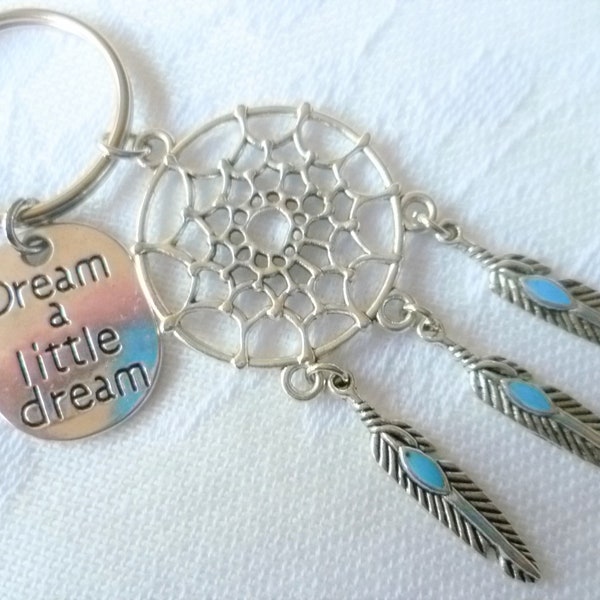 Dreamcatcher key ring,dream catcher keychain,bag charm,valentines gift,purse charm,silver dreamcatcher,boho jewelry,accessory,gift for her,