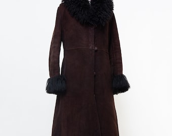 Vintage authentic 70s princess coat retro fluffy Penny Lane shearling sheepskin coat  whimsigoth boho hippie winter afghan coat. Size M