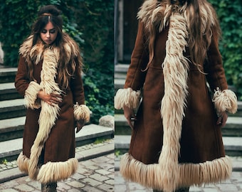 S O L D, PLEASE do not buy || Extremely Rare 1960's /1970's Shearling Sheepskin Coat. "Penny Lane" Lamb Fur Hippie Bohemian Trophy Coat.