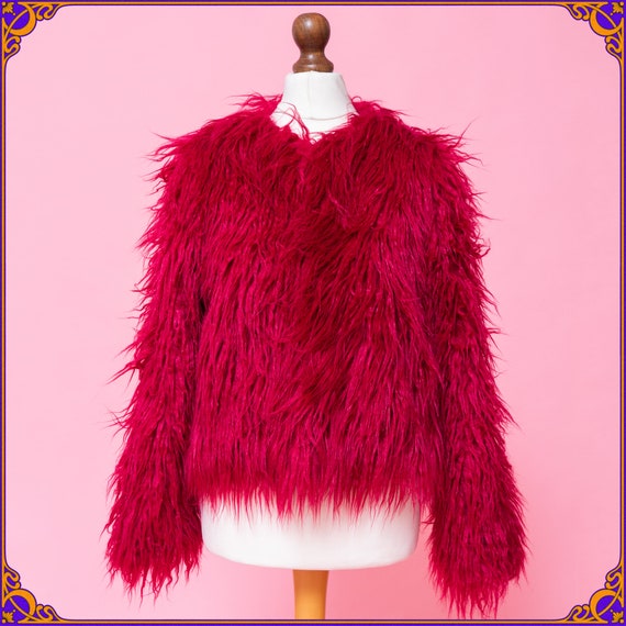 Glamorous faux fur vegan jacket. 70s fur. Studio … - image 1