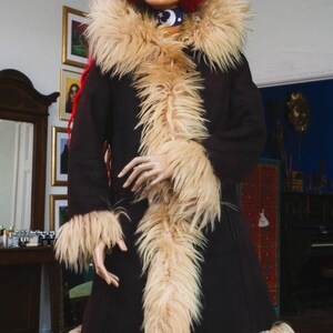 Penny Lane shearling sheepskin princess coat • Vintage 60s 70s retro woodstock sheep wool hippie boho afghan Daisy Jones genuine fur jacket image 4