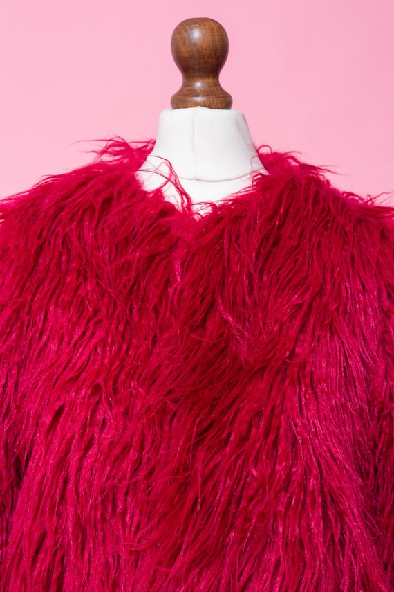 Glamorous faux fur vegan jacket. 70s fur. Studio … - image 3